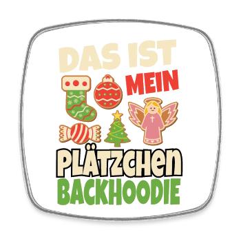 Backshirt Weihnachten Das Ist Mein Plätzchen - Viereckiger Kühlschrankmagnet - Weiß - Vorne