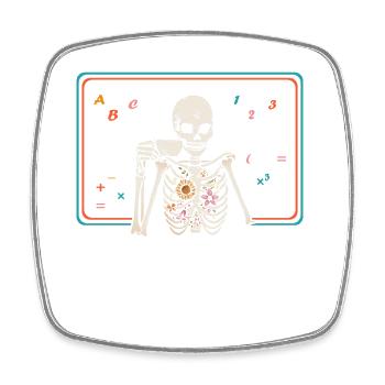 J’attends juste que ce soit tranquille Halloween - Magnet carré - blanc - Devant
