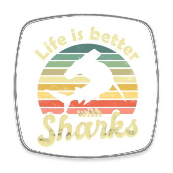 Shark Hammerhead Shark - Square fridge magnet - white - Front