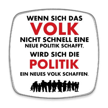 Das Volk und die Politik - Viereckiger Kühlschrankmagnet - Weiß - Vorne
