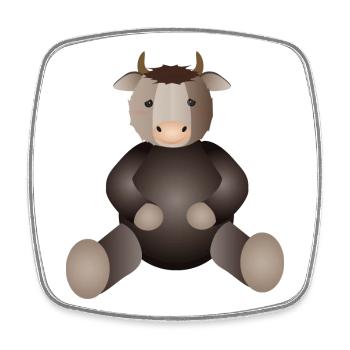goldiger Ochse für Tierfreunde ein Must Have - Viereckiger Kühlschrankmagnet - Weiß - Vorne