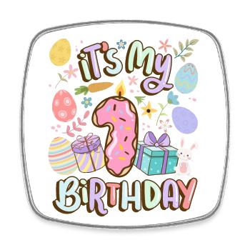Es Ist Mein 1 Geburtstag Ostern Donut Holiday - Viereckiger Kühlschrankmagnet - Weiß - Vorne