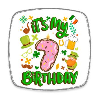 It's my 7 birthday holiday donut st. - Square fridge magnet - white - Front