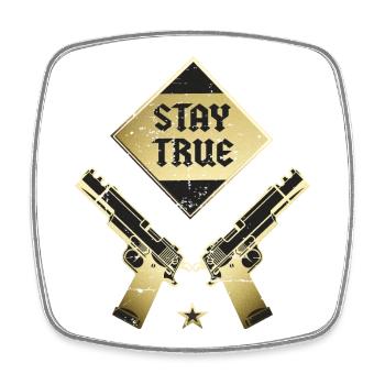 Stay true to yourself - Square fridge magnet - white - Front