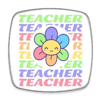 Design teacher - Square fridge magnet - white - Front