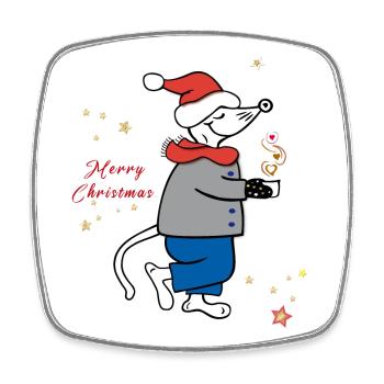 Merry Christmas, Advent - Viereckiger Kühlschrankmagnet - Weiß - Vorne
