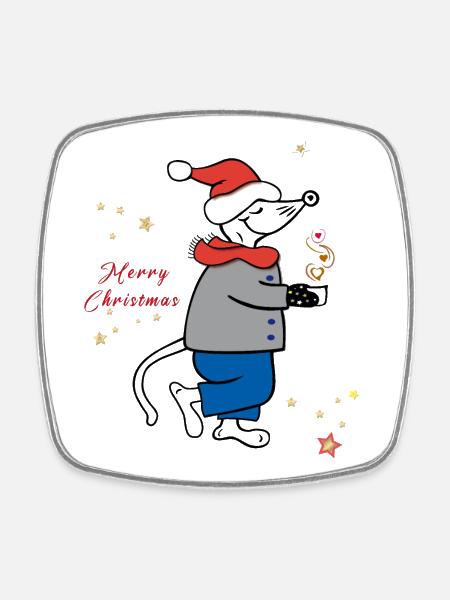 Merry Christmas, Advent - Viereckiger Kühlschrankmagnet - Weiß