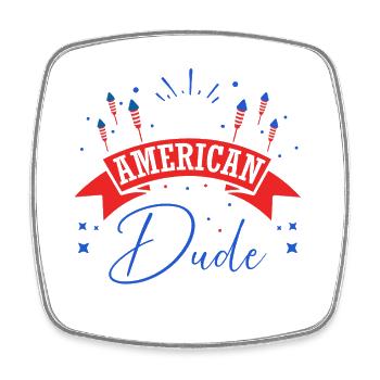 All American Dude July 4 Fireworks - Square fridge magnet - white - Front