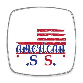 All American Sis 4 juillet Féministe - Magnet carré - blanc - Devant