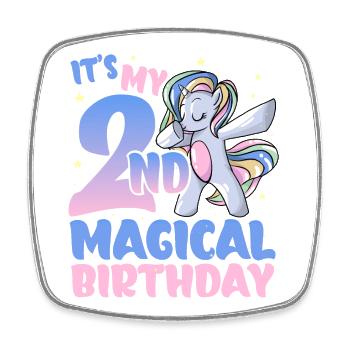 It's my 2nd magical birthday - Square fridge magnet - white - Front