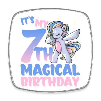 It's my 7th magical birthday - Square fridge magnet - white - Front