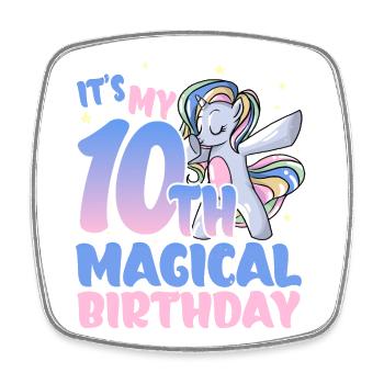 It's my 10th magical birthday - Square fridge magnet - white - Front