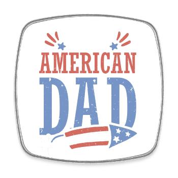 All American Dad July 4 Fireworks - Square fridge magnet - white - Front