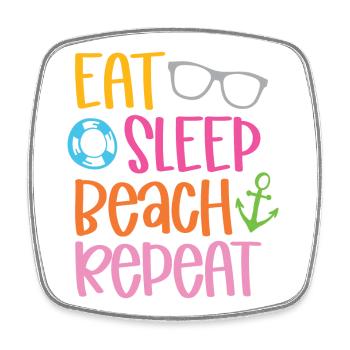 Eat Sleep Beach Repeat - Square fridge magnet - white - Front