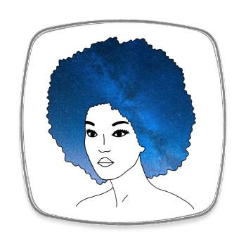 Starry hair - Square fridge magnet - white - Front