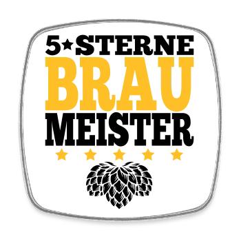 Braumeister Hopfen Brauer Brauerei Farben änderbar - Viereckiger Kühlschrankmagnet - Weiß - Vorne