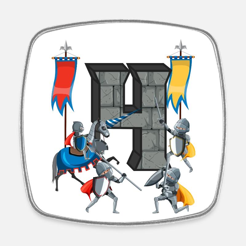 Medieval Knights Medieval History - Square fridge magnet - white