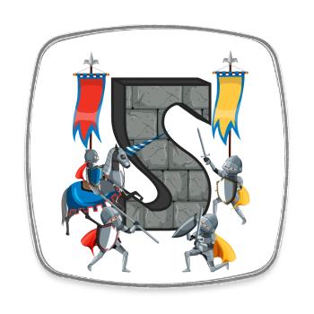 Mittelalterliche Ritter Mittelalter Geschichte - Viereckiger Kühlschrankmagnet - Weiß - Vorne
