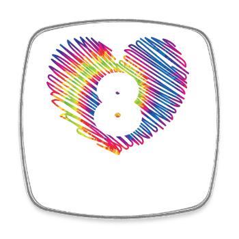 8. Geburtstag Herz Tie Dye | Tie Dye Themed - Viereckiger Kühlschrankmagnet - Weiß - Vorne