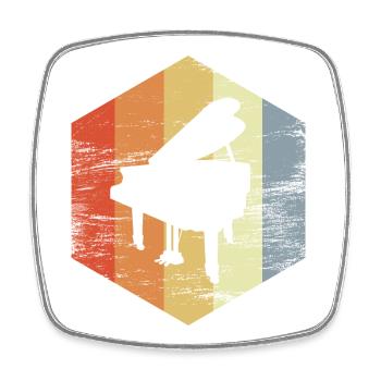 Vintage grand piano - Square fridge magnet - white - Front