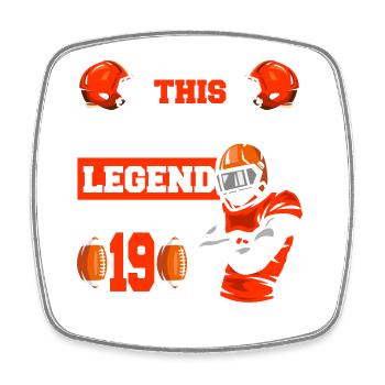 Diese Sportlegende Ist Jetzt 19, Rugbyspiel 19. - Viereckiger Kühlschrankmagnet - Weiß - Vorne