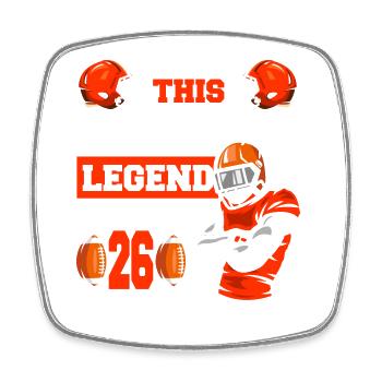 Diese Sportlegende Ist Jetzt 26, Rugbyspiel 26. - Viereckiger Kühlschrankmagnet - Weiß - Vorne