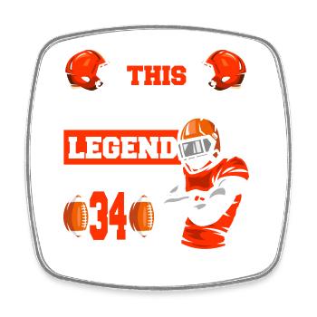 This sports legend is now 34, rugby game 34. - Square fridge magnet - white - Front
