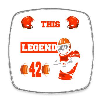 This sports legend is now 42, rugby game 42. - Square fridge magnet - white - Front