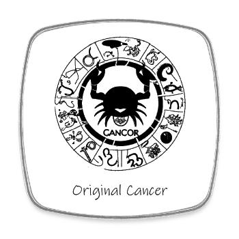 Zodiac sign Cancer 002 black - Square fridge magnet - white - Front