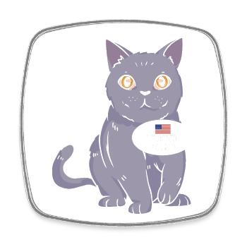 I'm Living the Meowing Dream - Independence Day - Square fridge magnet - white - Front