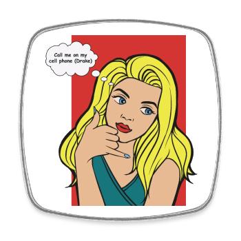 Pop-Art Blond mit Denkblase - Viereckiger Kühlschrankmagnet - Weiß - Vorne