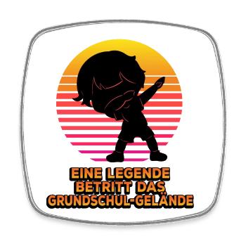 Eine Legende Betritt Das Grundschule-gelände - Viereckiger Kühlschrankmagnet - Weiß - Vorne