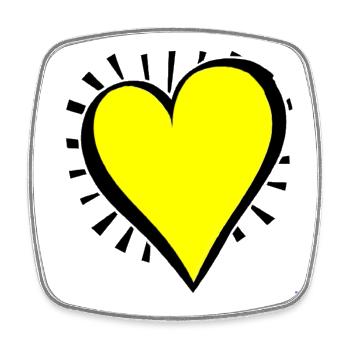 Heart yellow gift idea love sun - Square fridge magnet - white - Front