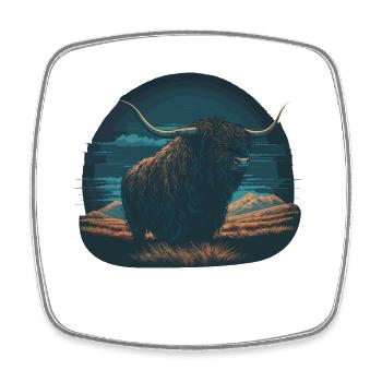 Haariger Yak - Viereckiger Kühlschrankmagnet - Weiß - Vorne