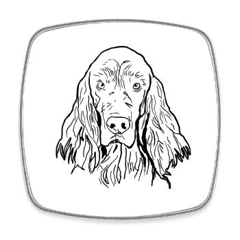 Setter irlandais - Magnet carré - blanc - Devant