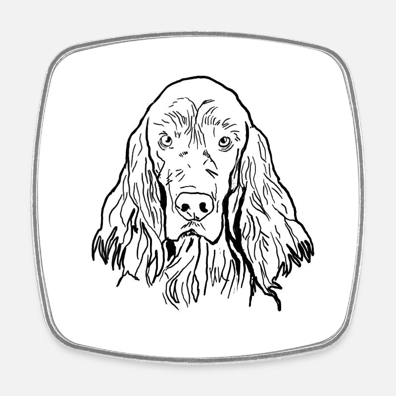 Irish Setter - Viereckiger Kühlschrankmagnet - Weiß