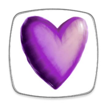 Idée cadeau violet violet coeur - Magnet carré - blanc - Devant