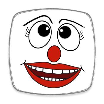 Clown Laughing Face Carnival Carnival Costume - Square fridge magnet - white - Front