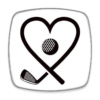 Golf Golfschläger Golfer Golfen Golfspieler - Viereckiger Kühlschrankmagnet - Weiß - Vorne