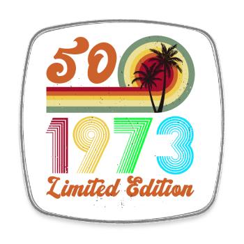 1973 Anniversaire Retro Vintage Né en 1973 - Magnet carré - blanc - Devant
