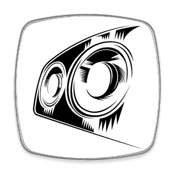 GTR Skyline symbole voitures voiture symbole symbole symbole - Magnet carré - blanc - Devant