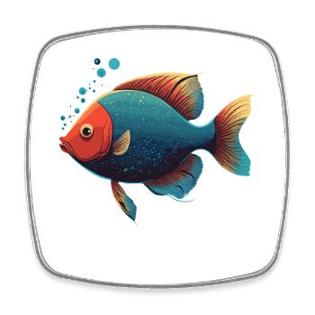 Ocean Fish - Square fridge magnet - white - Front