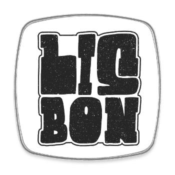 Lisbon Portugal Souvenir Portuguese Lisboa - Square fridge magnet - white - Front