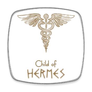 Child of Hermes – Percy Jackson inspired design - Square fridge magnet - white - Front