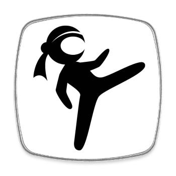 ninja fighter symbol comic kids fighting - Viereckiger Kühlschrankmagnet - Weiß - Vorne