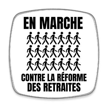 réforme des retraites, retraites, retraite - Magnet carré - blanc - Devant