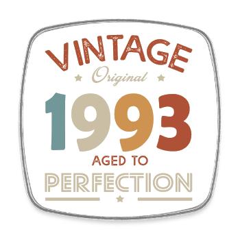30 years vintage gift humor Born in 1993 - Square fridge magnet - white - Front