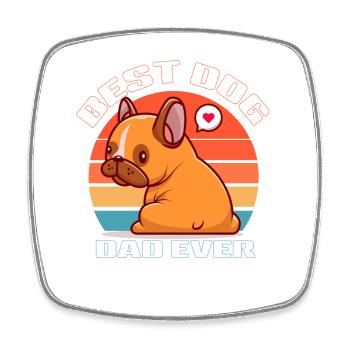Best Dog Daddy Retro Sun - Square fridge magnet - white - Front