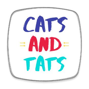 Chats et Graisses Colorés - Magnet carré - blanc - Devant