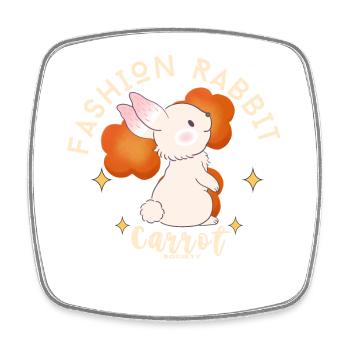 Rabbit Fashion Carrot Logo Tee - Square fridge magnet - white - Front